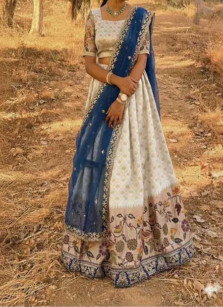 AJD 8135 Soft Dola Silk Embroidery Lehenga With Blouse Dupatta Wholesale Price In Surat
